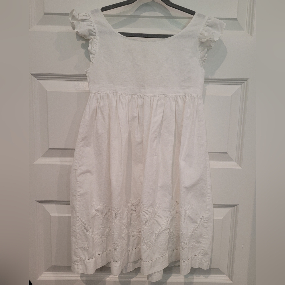 Rendezvous White Pinafore Dress, Size 6